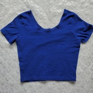 American Apparel blue scoop neck crop top | size s